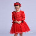 Chinois de Noël Enfants Vêtements Robes De Bal du Nouvel An Pour Fête Rouge Plein Manches Robes Enfants Filles Broderie VÊTEMENTS